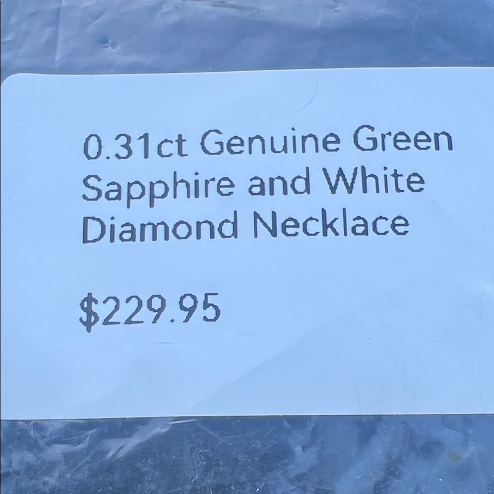 Green Sapphire and White Diamond Necklace